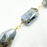 Load image into Gallery viewer, Coated Labradorite Organic Shape Gold Plated Wire Chain. CLB1
