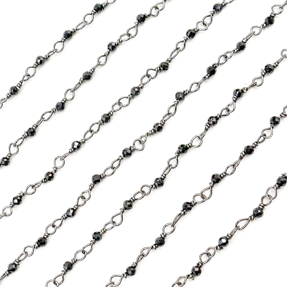 Black Spinel Oxidized Wire Wrap Chain