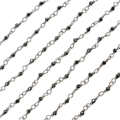 Black Spinel Oxidized Wire Wrap Chain