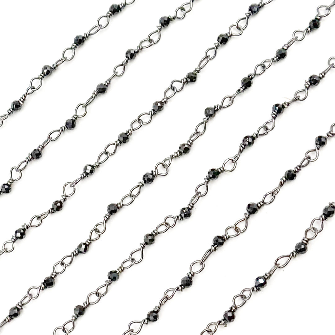 Black Spinel Oxidized Wire Wrap Chain