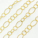 Load image into Gallery viewer, Gold Plated 925 Sterling Silver Diamond Cut Oval &amp; Round Links Chain. Y29GP
