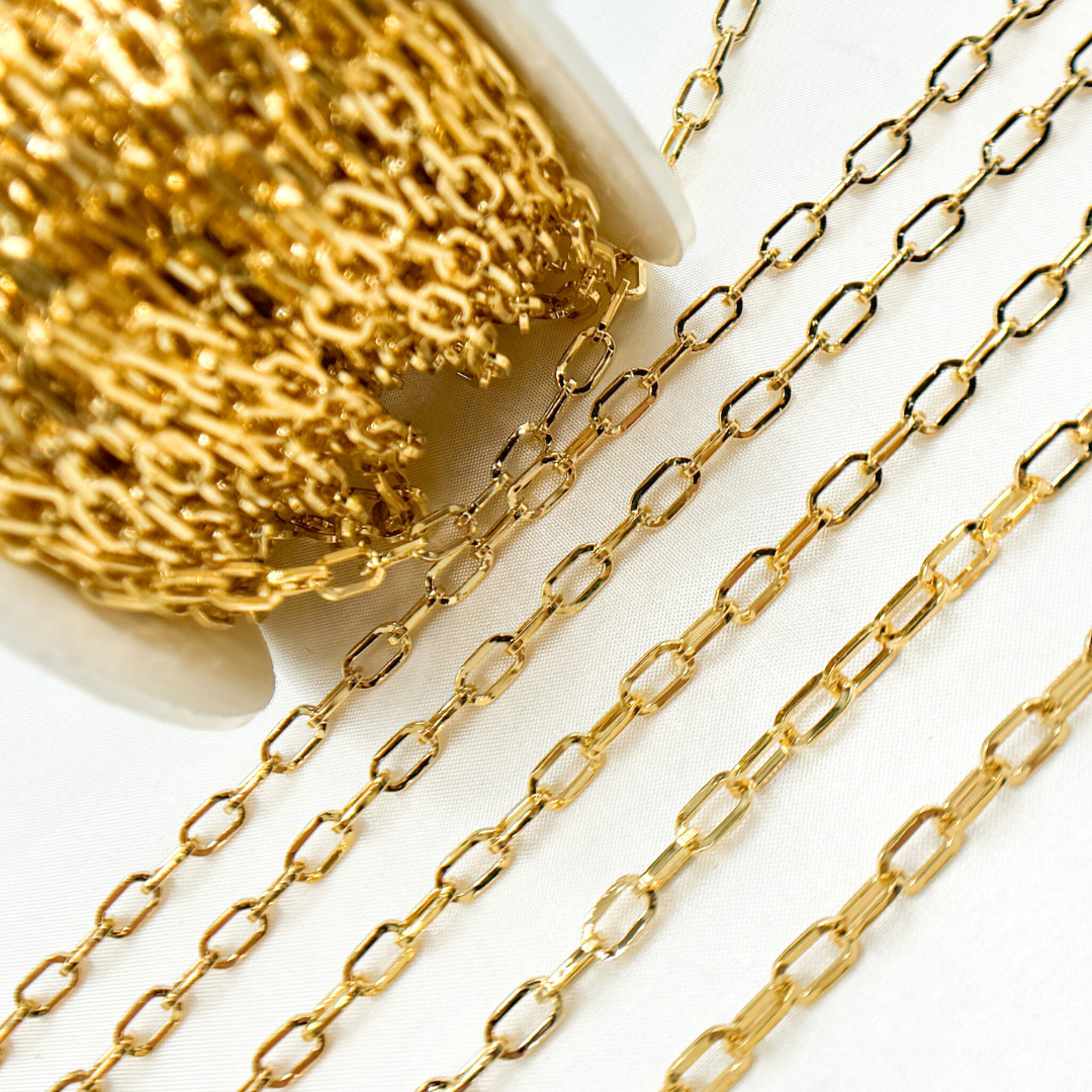V151GP. Gold Plated 925 Sterling Silver Diamond Cut Cable Link Chain