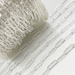 Load image into Gallery viewer, Y80FDCSS. Sterling Silver Flat Textured Paperclip Chain
