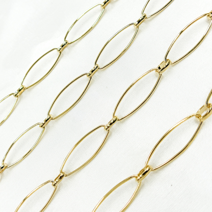 Gold Plated Sterling Silver Long & Short Oval Link