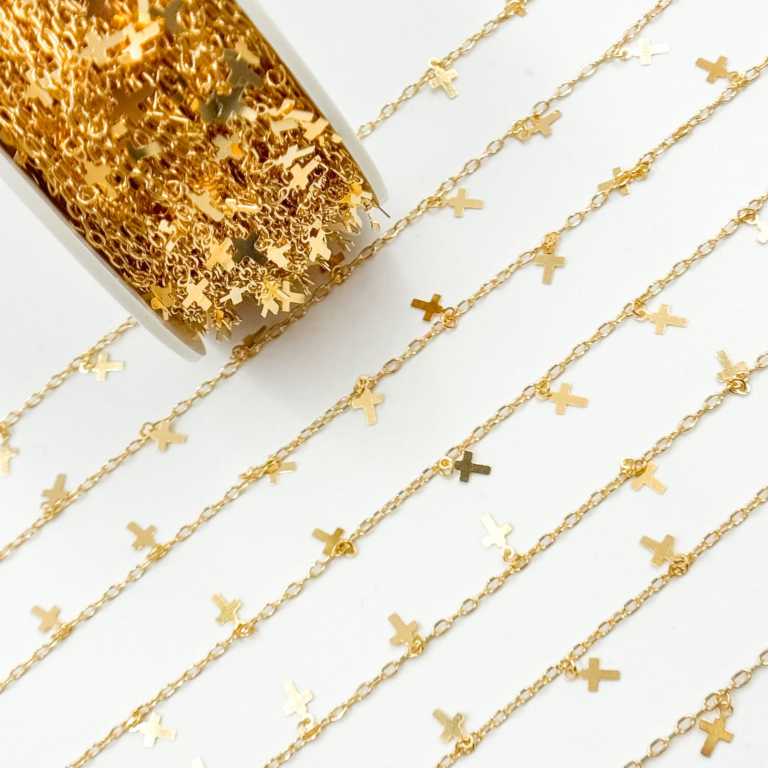 V311GF. 14K Gold-Filled Fancy Dangle Cross-Link Chain