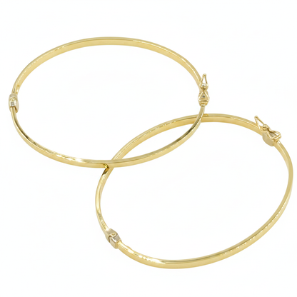 Bangle24. 14K Solid Gold Bangle Flat Bracelet