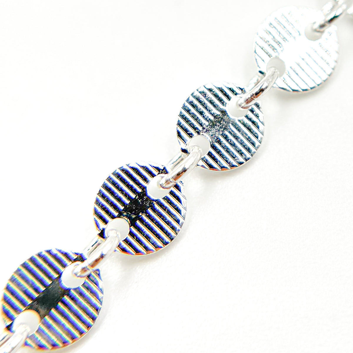 Sterling Silver Textured Disc Chain