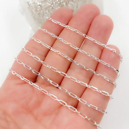 Sterling Silver Diamond Cut Paperclip Chain