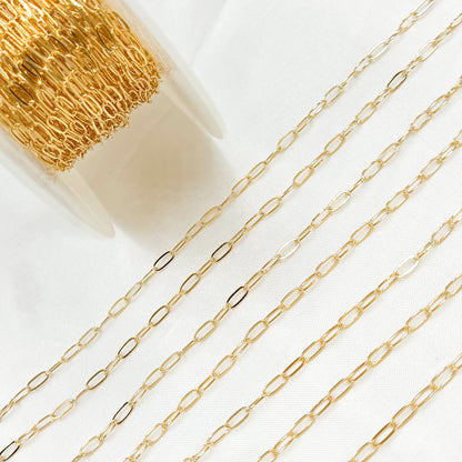 14k Gold Filled Flat Link Paperclip Chain