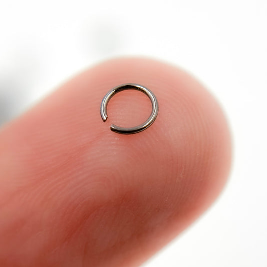 Black Rhodium Sterling Silver Open Jump Ring