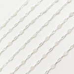 Load image into Gallery viewer, Sterling Silver White Color Opal Enamel Cable Chain
