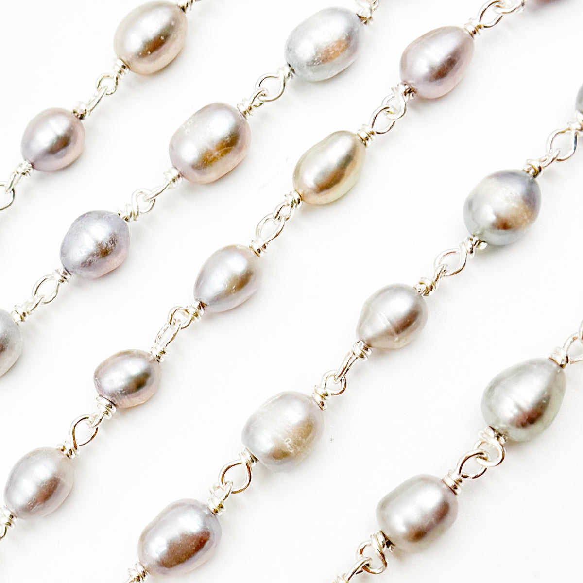 Oval Shape Sterling Silver Wire Chain