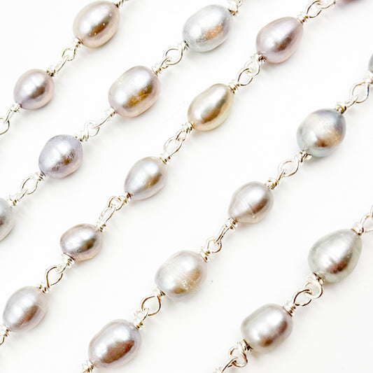 Oval Shape Sterling Silver Wire Chain