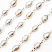 Oval Shape Sterling Silver Wire Chain