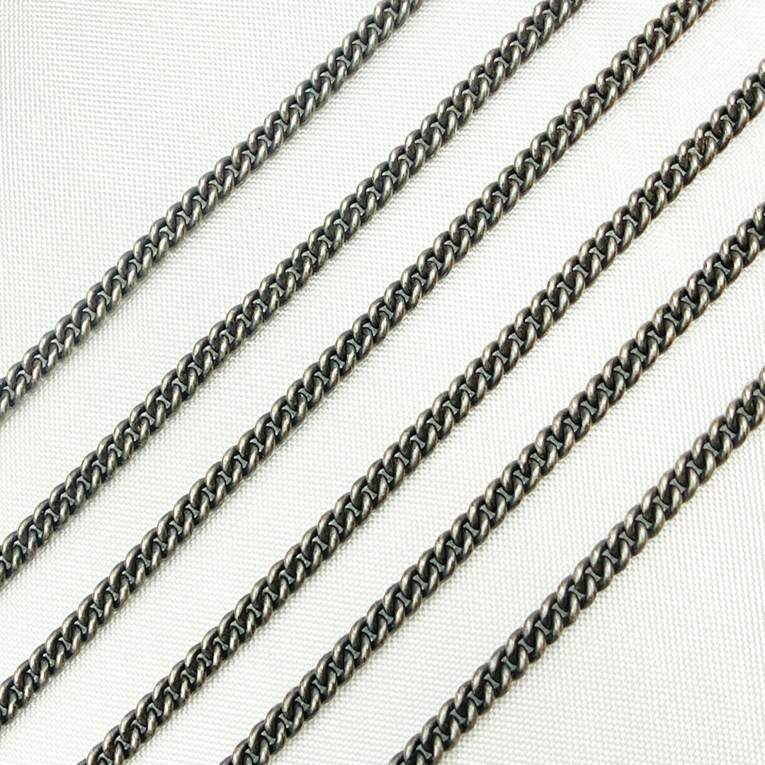 Oxidized Sterling Silver Curb Chain