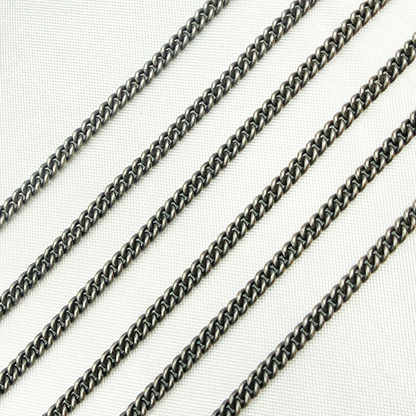 Oxidized Sterling Silver Curb Chain