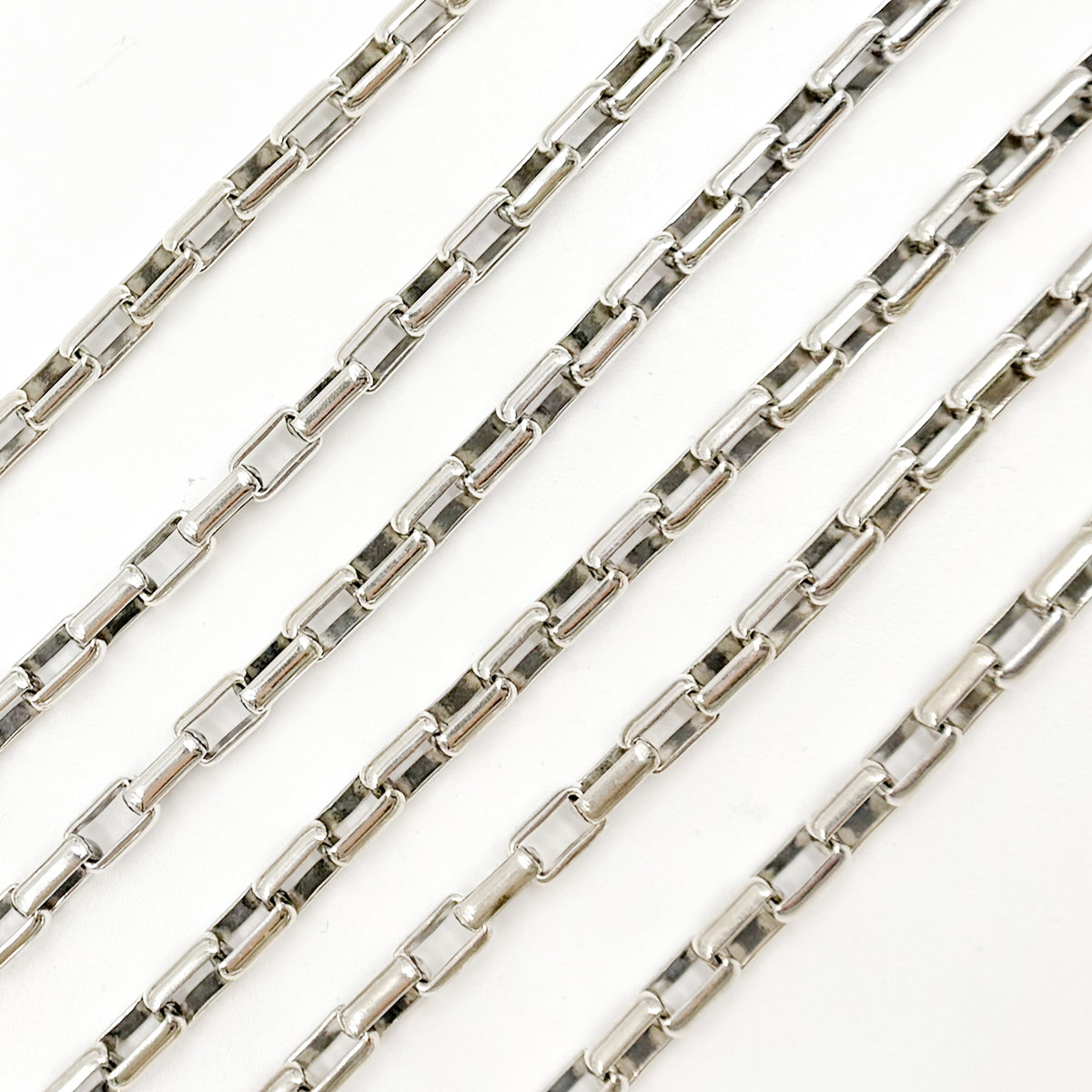 Oxidized Sterling Silver Smooth Box Chain
