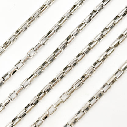 Oxidized Sterling Silver Smooth Box Chain