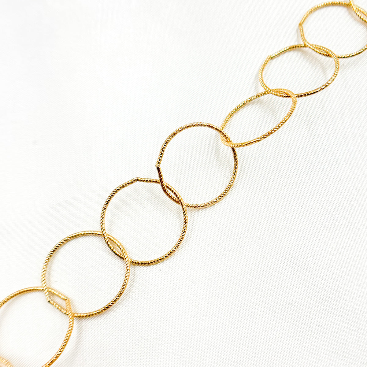 14K Gold Filled Twisted Round Link Chain
