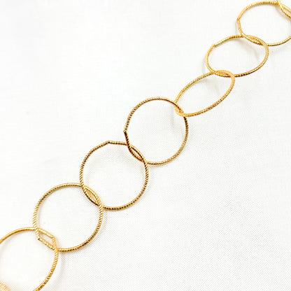 14K Gold Filled Twisted Round Link Chain