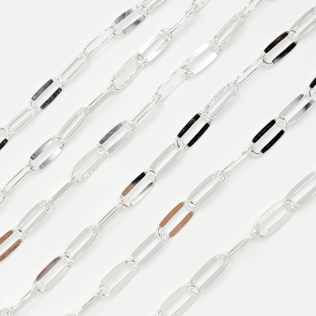 Sterling Silver Flat Paperclip Chain
