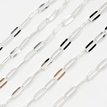 Sterling Silver Flat Paperclip Chain