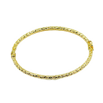 Load image into Gallery viewer, Bangle4. 14K Gold Diamond-Cut Hollow Bangle Bracelet