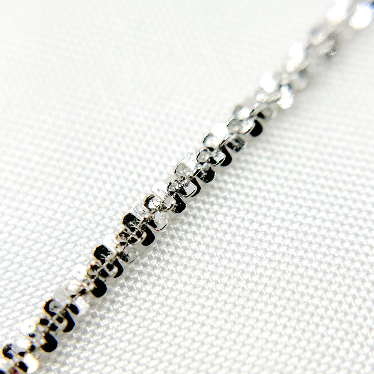 14K Solid White Gold Margarita Chain