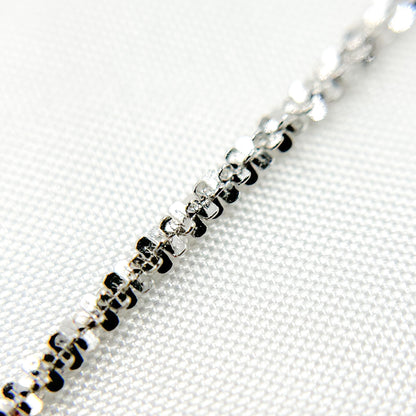 14K Solid White Gold Margarita Chain