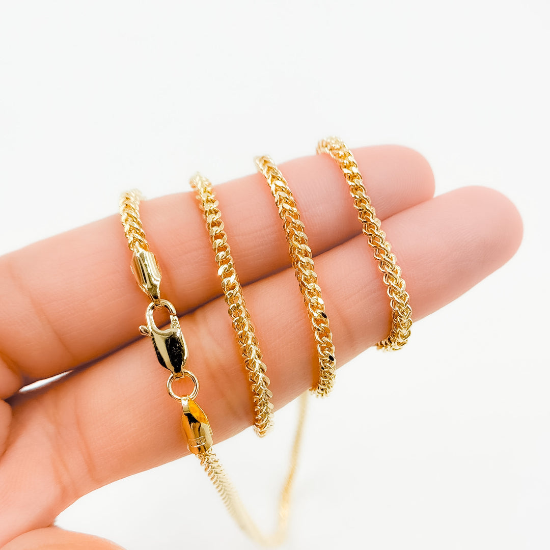 060HVI2004000. 14K Yellow Gold Hollow Franco Chain