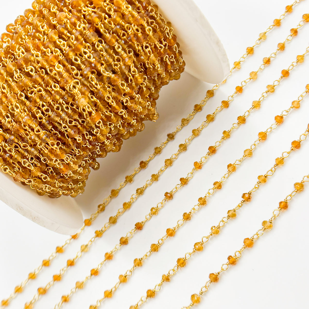 Citrine Wire Wrap Chain