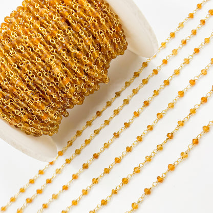 Citrine Wire Wrap Chain