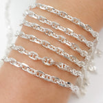 Load image into Gallery viewer, Y10SS. Sterling Silver Diamond Cut Marina Chain
