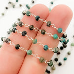 Load image into Gallery viewer, CHR33. Chrysocolla Sterling Silver Wire Chain
