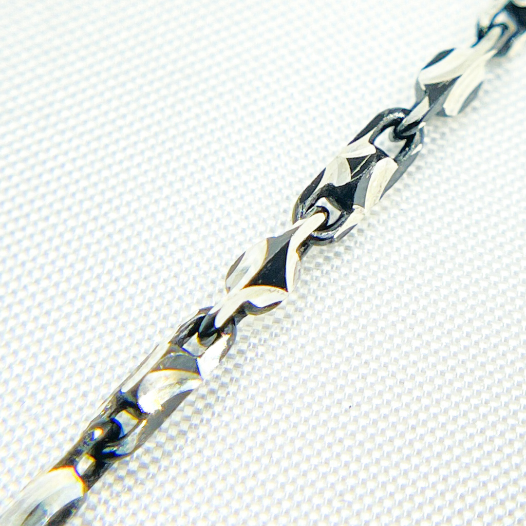 Black Rhodium 925 Sterling Silver Diamond Cut Bars