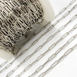 Load image into Gallery viewer, Oxidized Sterling Silver Smooth Paperclip Chain