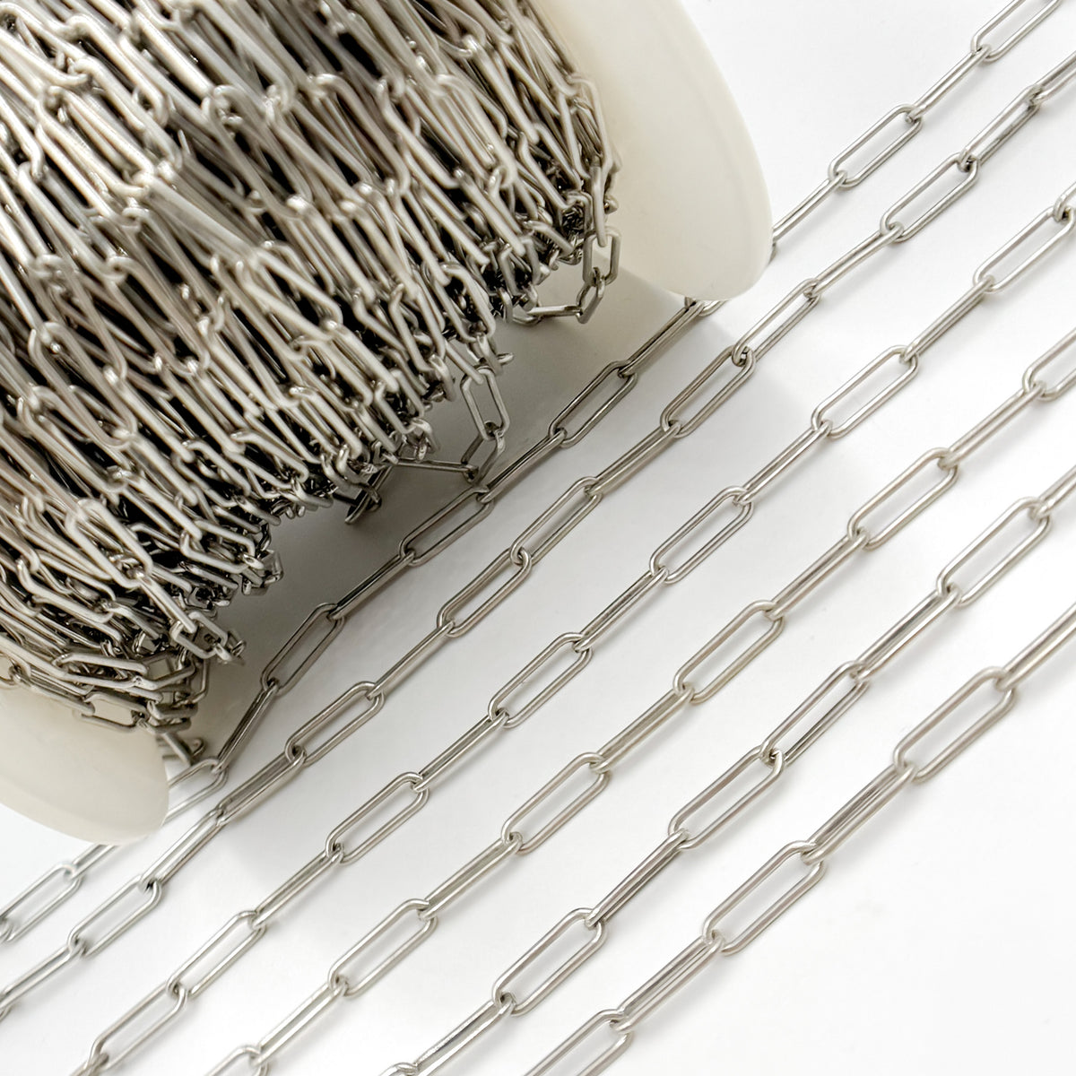 Oxidized Sterling Silver Smooth Paperclip Chain