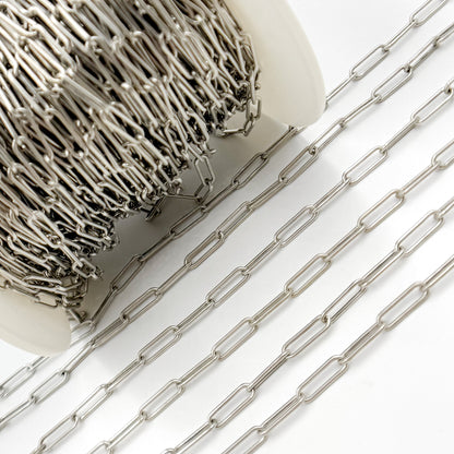 Oxidized Sterling Silver Smooth Paperclip Chain