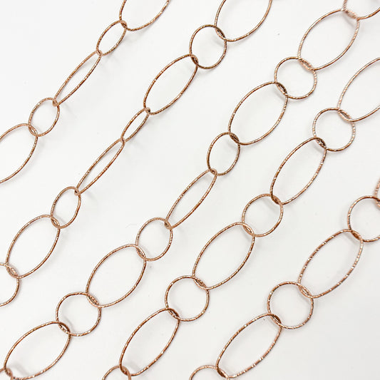 Rose Gold Plated Silver Diamond Cut Cable Chain