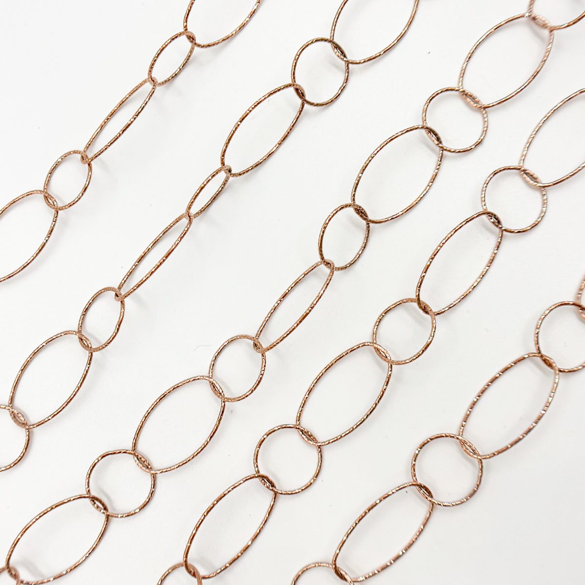 Rose Gold Plated Silver Diamond Cut Cable Chain