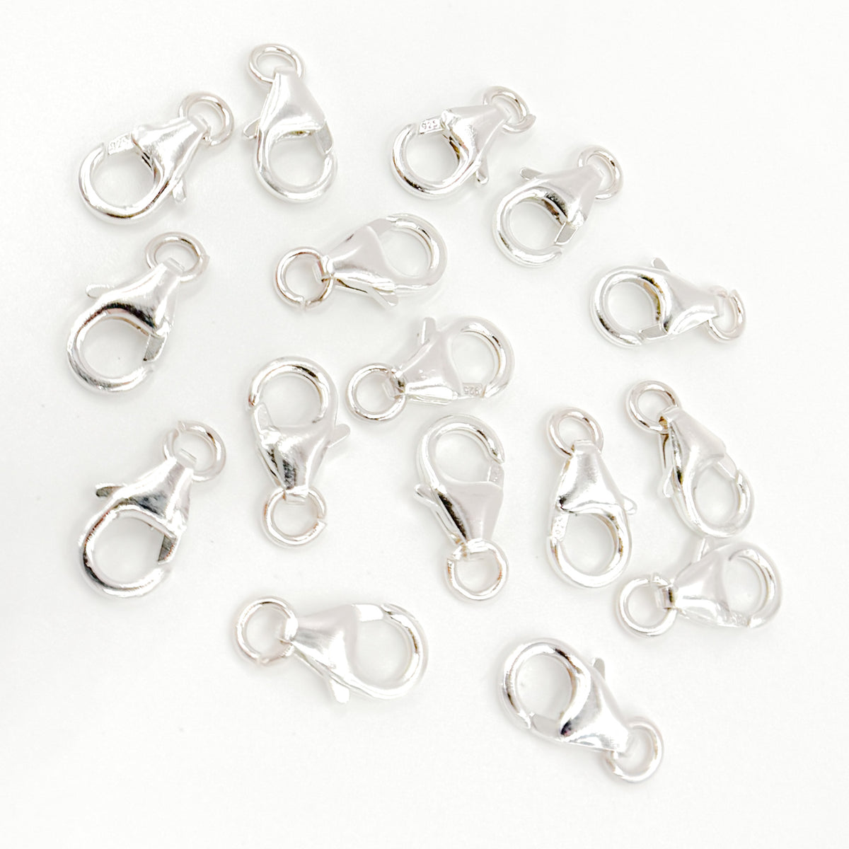 8MM White Sterling Silver Trigger Clasp