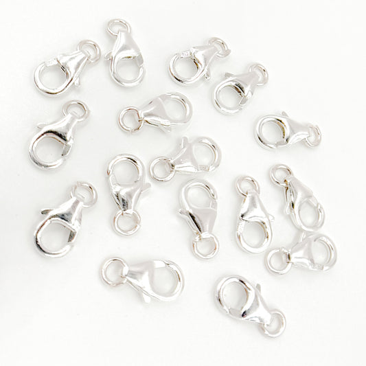 8MM White Sterling Silver Trigger Clasp