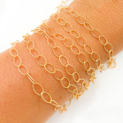 14K Gold Filled Twisted Oval Link Chain