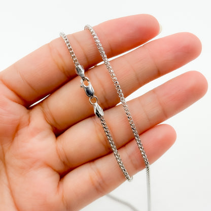 050FRDTL426WG. 14K White Solid Gold Franco Link Chain