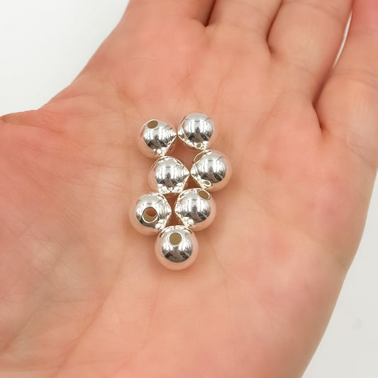 10MM Sterling Silver Seamless Beads
