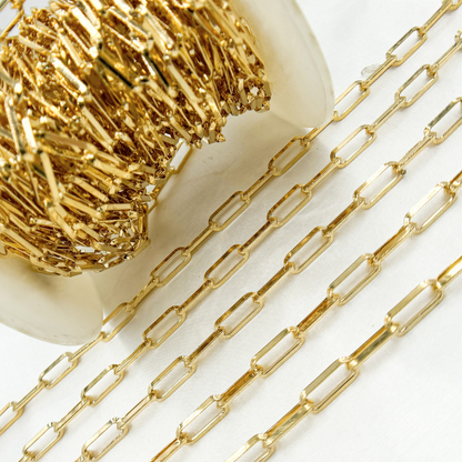 Gold Plated 925 Sterling Silver Diamond Cut Paperclip Chain