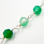 Load image into Gallery viewer, GRE11. Green Onyx Sterling Silver Wire Chain
