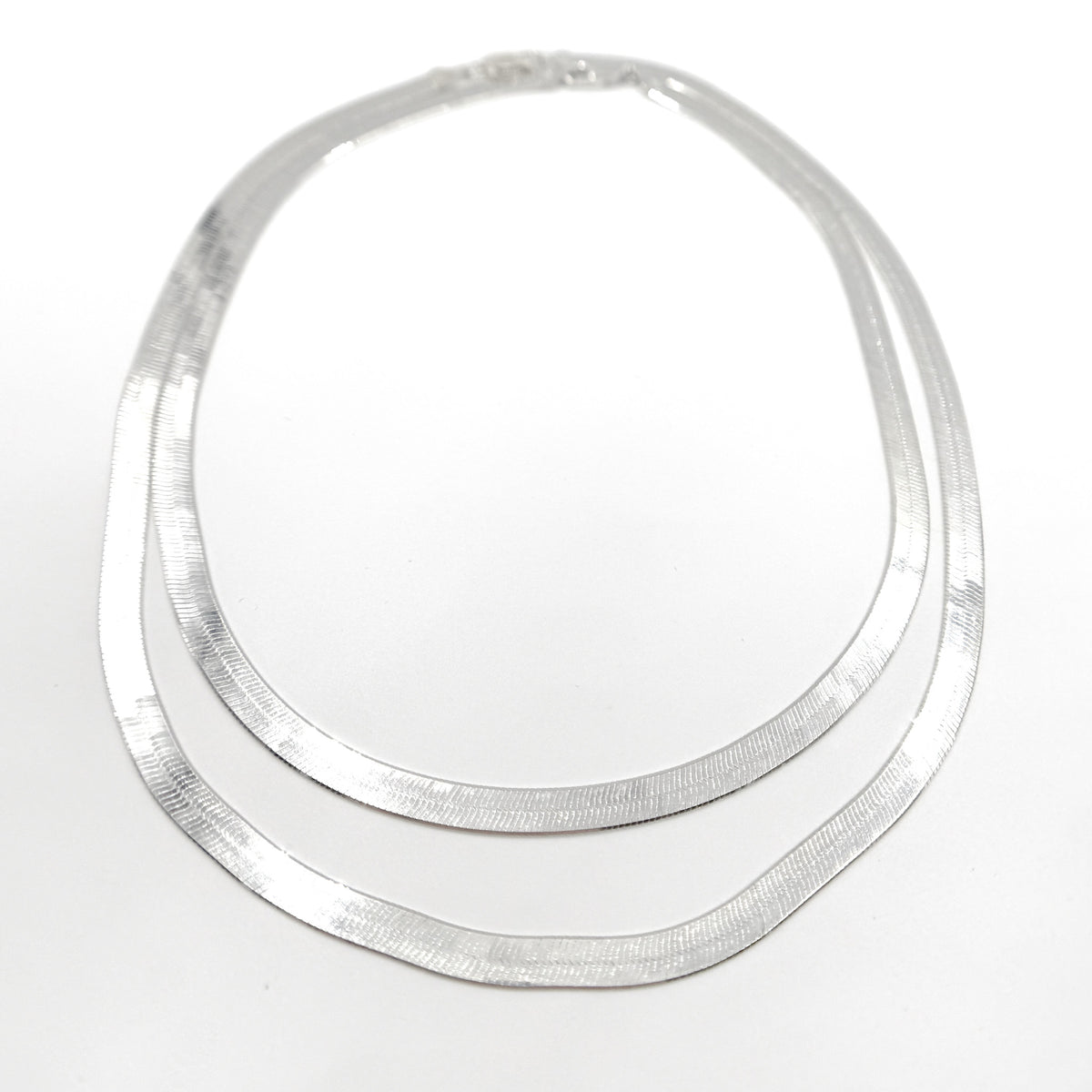 Sterling Silver 5.5mm Herringbone Necklace