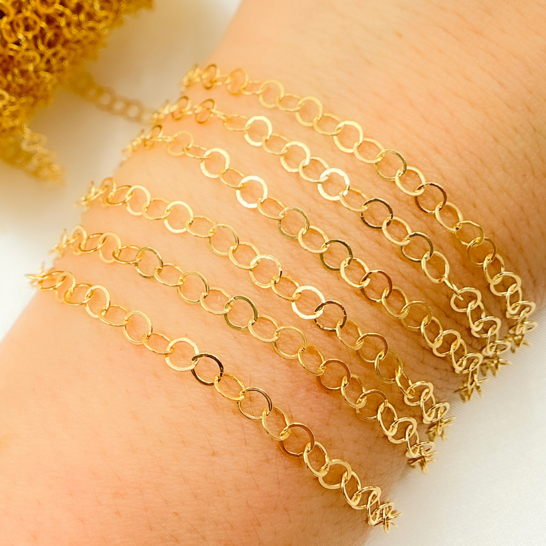 14K Gold Filled Flat Oval Link Chain