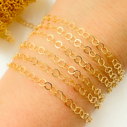 14K Gold Filled Flat Oval Link Chain